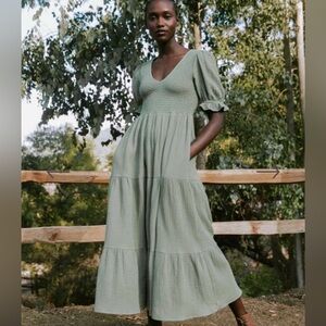 Christy Dawn Brooklyn Dress, Green, Size M, Spring/Summer Dress